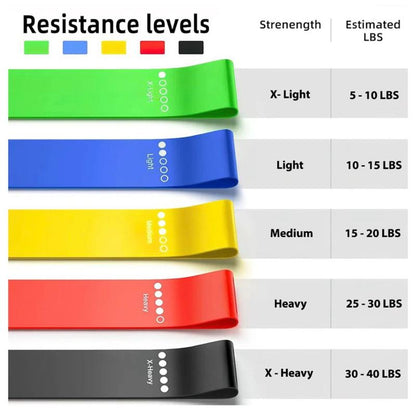 Moss Performance Premium Loop Resistance Bands, Set of 5 Strengths with Carry Bag, Strength Training for Men & Women