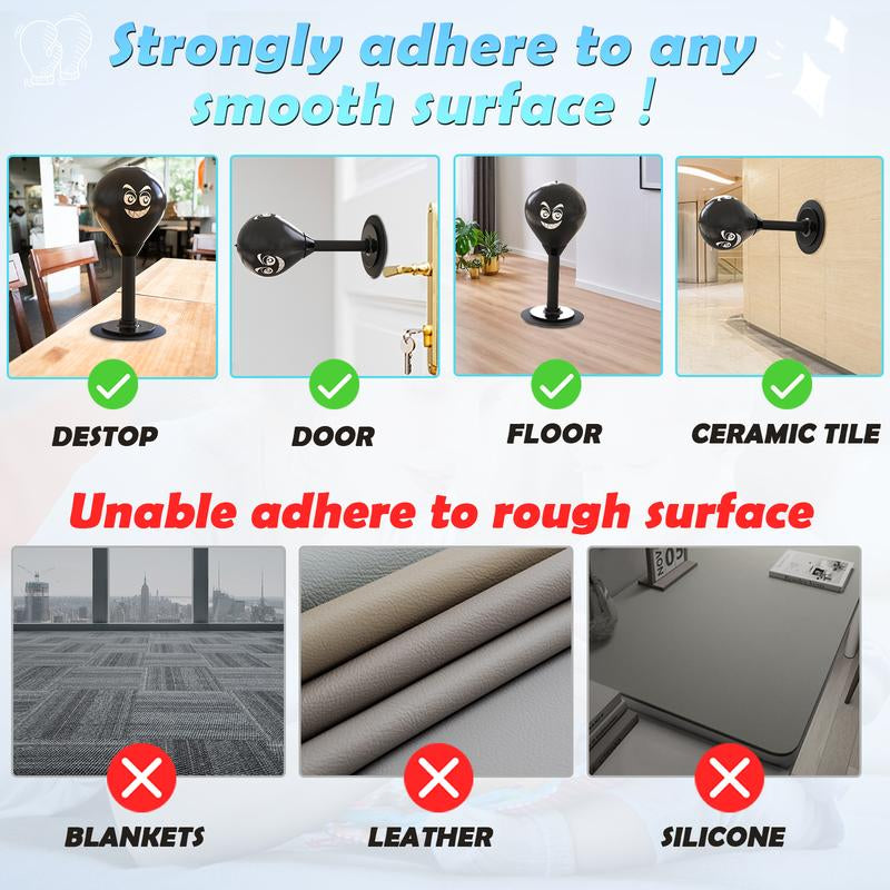 Desktop Punching Bag, Stress Buster with Suction Cup for Office Table and Counters, Heavy Duty Stress Relief Ball, Desk Boxing Punch Ball, Funny Toys for Kids Coworkers and Friends
