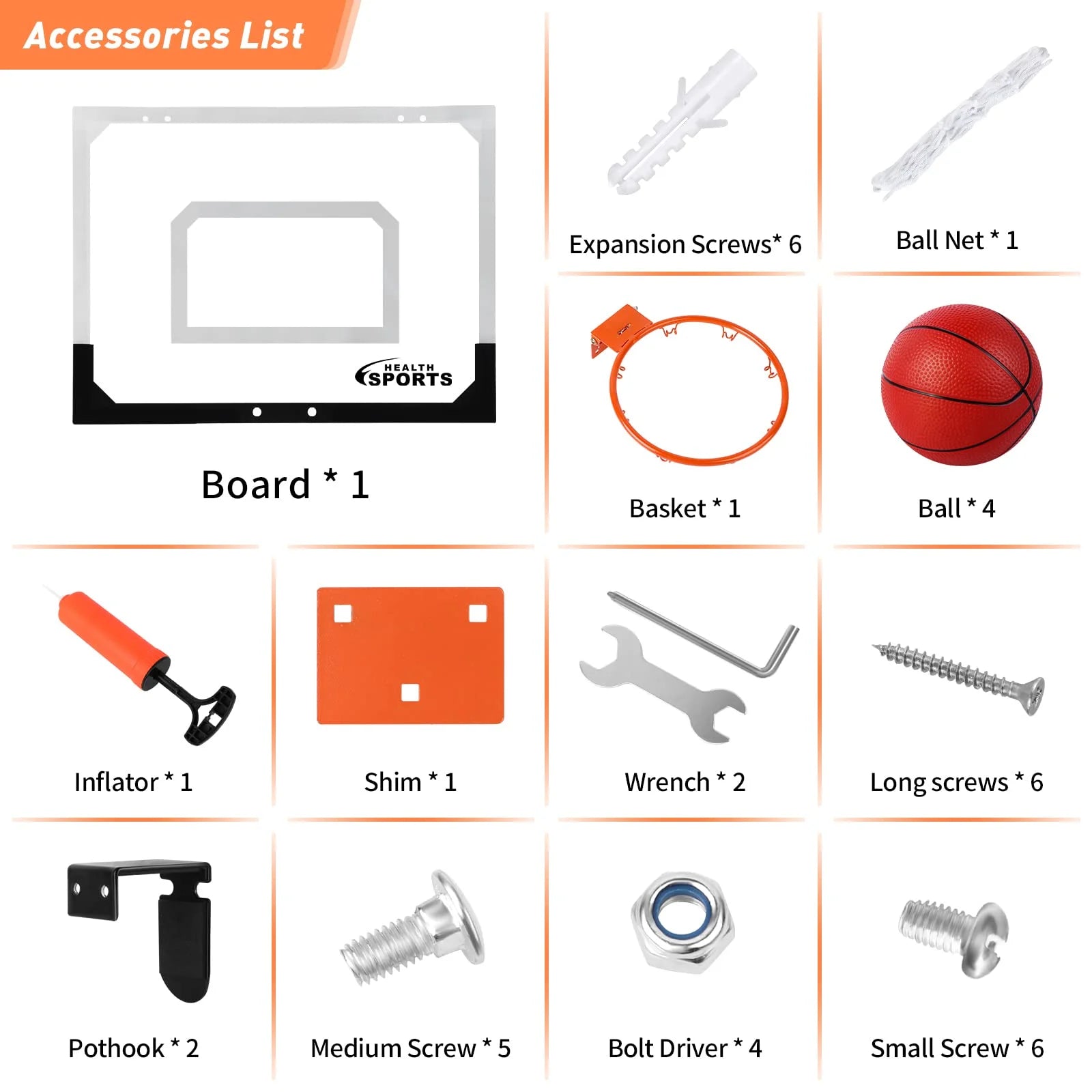 Basketball Hoop Indoor, over the Door Basketball Hoop, Indoor Outdoor Mini Basketball Hoop with Backboard Birthday Gift Toy for Kids & Adults