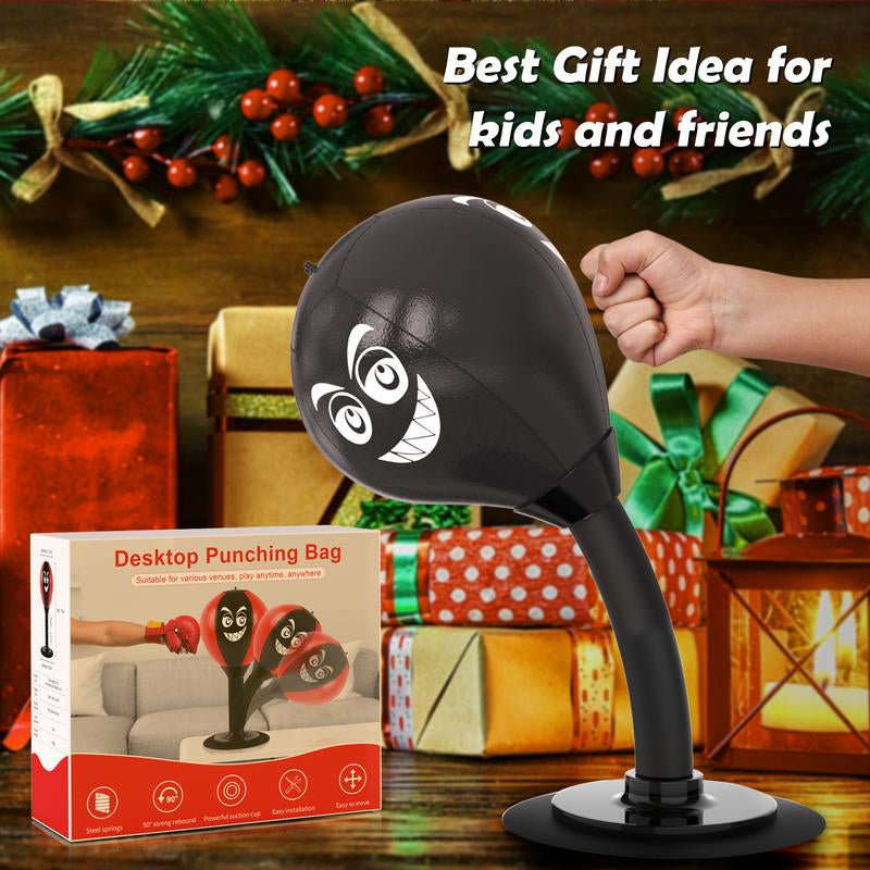 Desktop Punching Bag, Stress Buster with Suction Cup for Office Table and Counters, Heavy Duty Stress Relief Ball, Desk Boxing Punch Ball, Funny Toys for Kids Coworkers and Friends